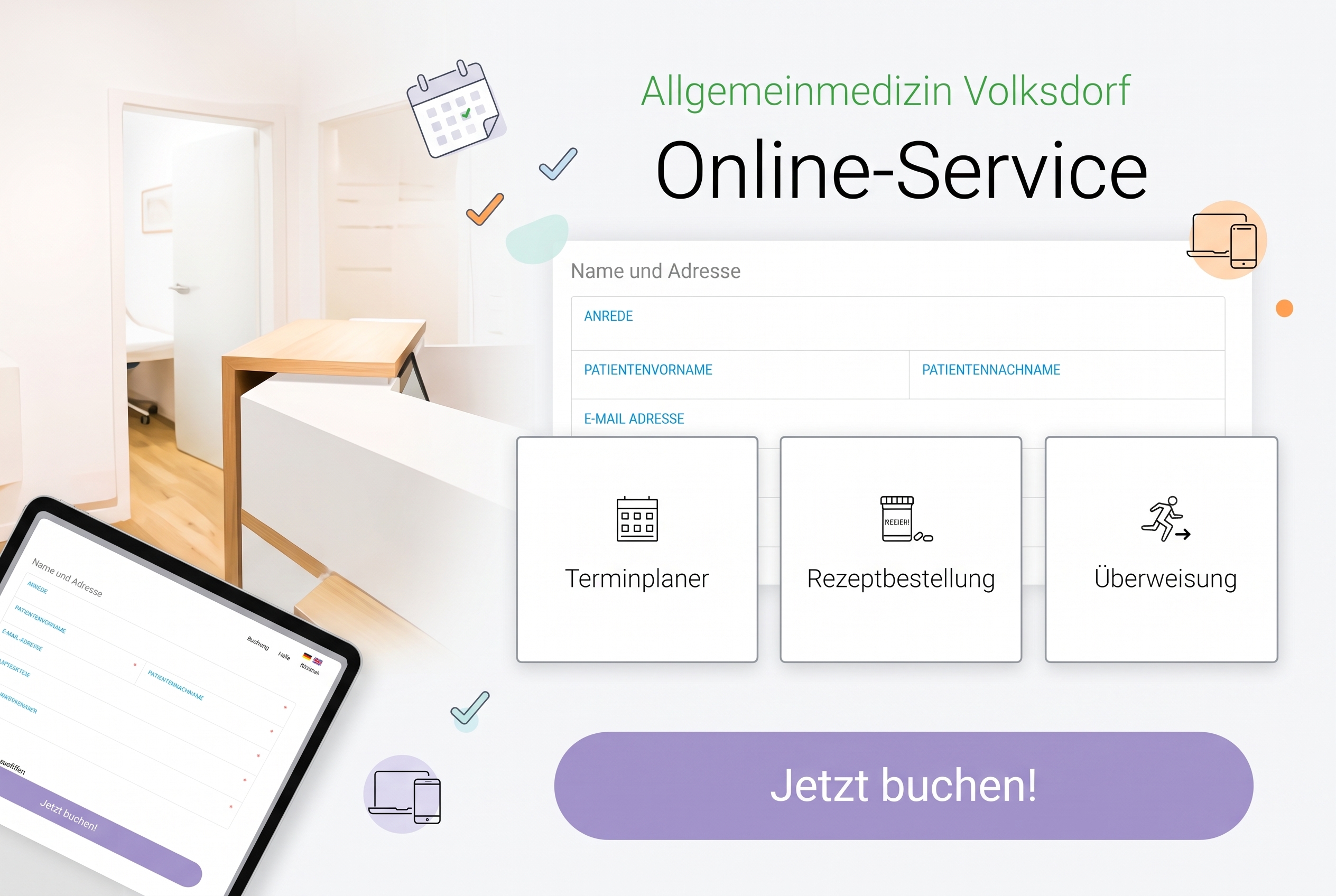 online buchung termine rezepte überweisungen news